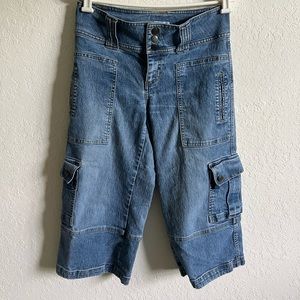 early 2000’s denim cargo jeans
